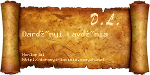 Darányi Lavínia névjegykártya